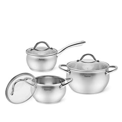 Fissman Kitchen Cookware Set Nancy 6 Pcs With Glass Lids