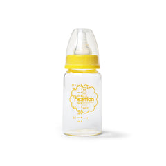 Fissman Baby Kids Yellow Feeding Bottle 120 ml (Borosilicate Glass)