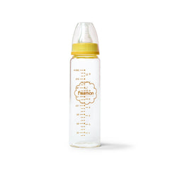 Fissman Baby Kids Yellow Feeding Bottle 240 ml (Borosilicate Glass)