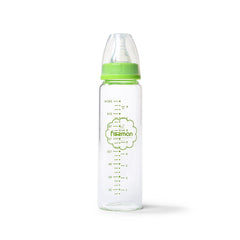 Fissman Baby Kids Green Feeding Bottle 240 ml (Borosilicate Glass)