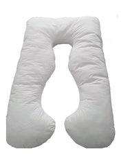Belly Contoured Body U-Shaped Extra Comfort Cuddler Pregnancy Pillow White