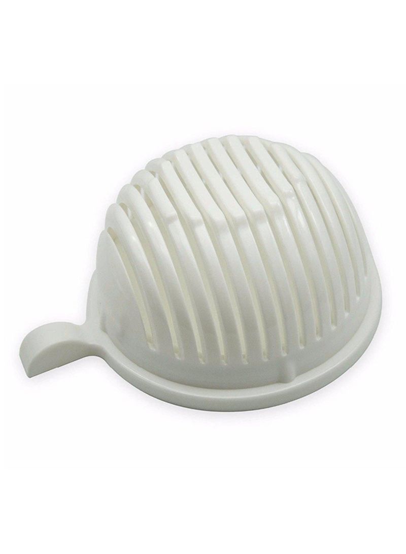 Salad Maker Cutter Bowl White 22x18x15centimeter - Telemall UAE