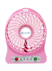 3 Gear Speed Portable And Rechargeable Mini Air Cooler Fan EA-816-Pink Pink - Telemall UAE