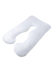 U-Shaped Comfortable Full Body Pregnancy Bed Pillow Cotton White
