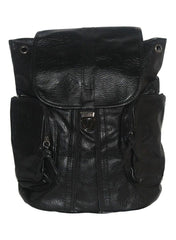 Synthetic Leather Draw String Closure Backpack
