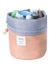 Travel Cosmetic Barrel Makeup Bag Orange