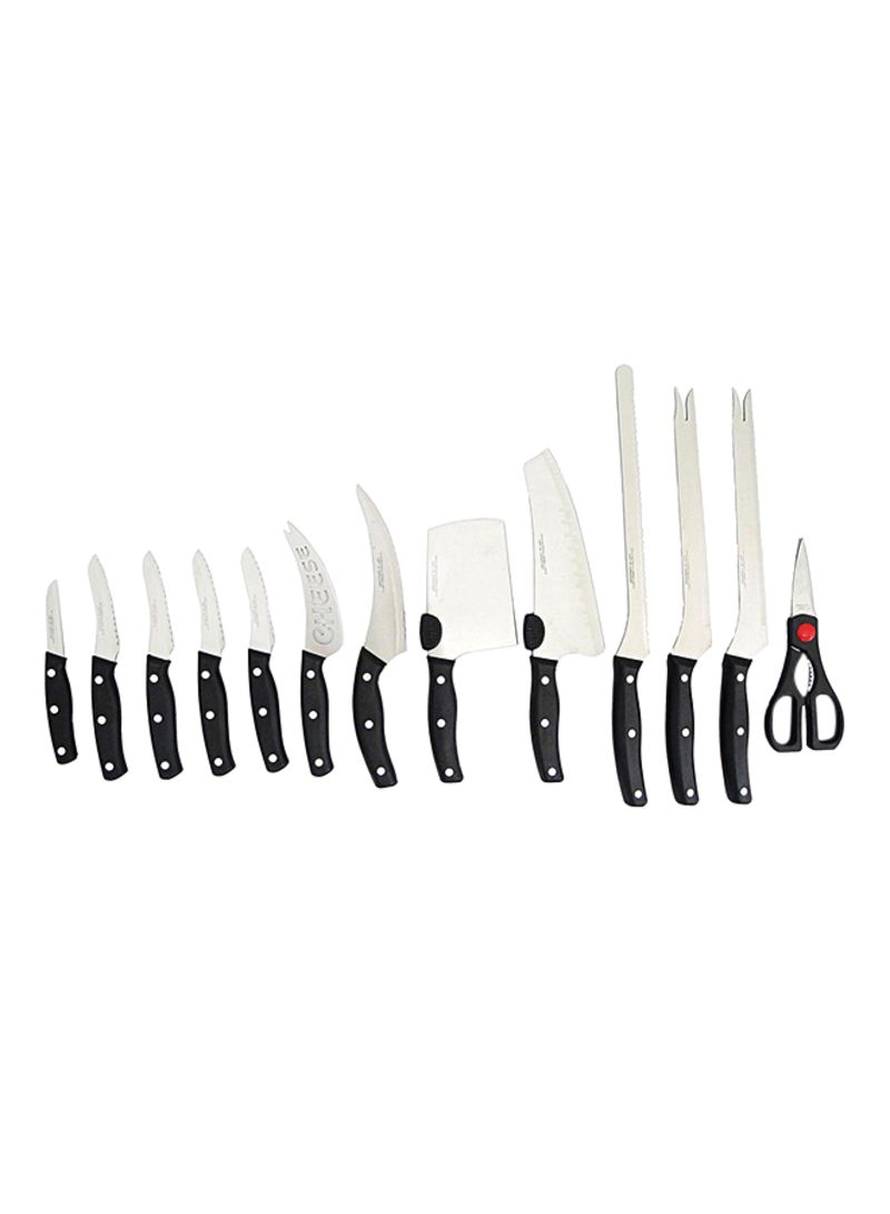 13-Piece Complete Knife Set Black/Silver - Telemall UAE