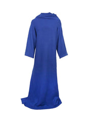 Soft Fleece Blanket With Sleeves Blue One Size
