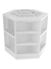 Table Top Rotating Cosmetics Organizer White