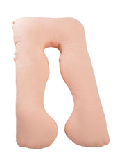 U-Shaped Pregnancy Pillow Cotton Peach 145x80x25centimeter