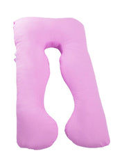 U-Shaped Pregnancy Pillow Cotton Pink 145x80x25centimeter