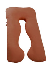 U-Shaped Pregnancy Pillow Cotton Brown 145x80x25centimeter