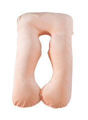 U-Shaped Pregnancy Pillow Cotton Peach 145x80x25centimeter