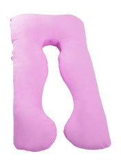 U-Shaped Pregnancy Pillow Cotton Pink 145x80x25centimeter