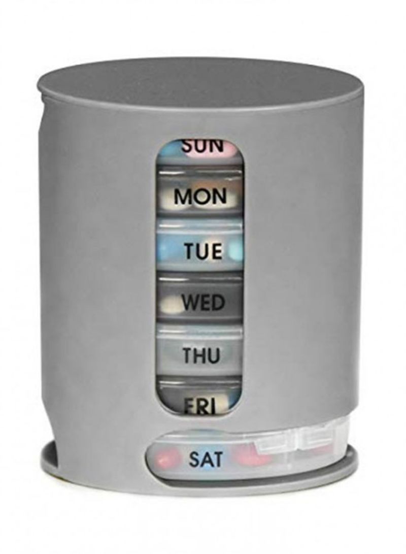 Weekly Pill Organizer Box Grey - Telemall UAE