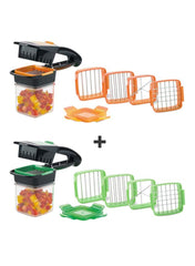 2-Piece Fruit Vegetable Chopper And Slicer Set Multicolour 26centimeter - Telemall UAE