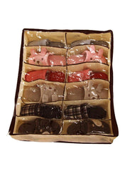 Shoe Organizer Box Beige/Black 66x55x13centimeter - Telemall UAE