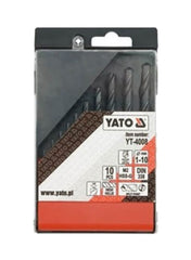 HSS Twist Drill Bit 10pcs/set 1-10mm Plastic Box Yato Brand YT-4008