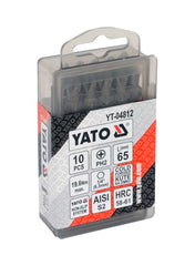 Screwdriver Bits 1/4" PH2x65mm 10pcs/sets Yato Brand YT-04812