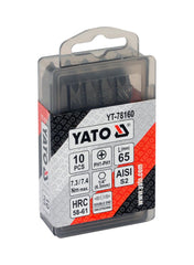 Double End Screwdriver Bits 1/4"x65mm PH1-PH1 10pcs/Box Yato Brand YT-78160