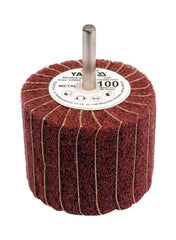 Flap+Abrassive Cloth with Shaft 60x50x6mm Grit:100-Medium Brown Color Yato Brand YT-83395