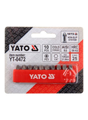 Screwdriver Bits 1/4" PZ3x25mm 10pcs/sets Yato Brand YT-0472