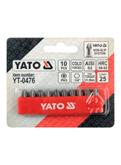 Screwdriver Bits 1/4" PH3x25mm 10pcs/sets Yato Brand YT-0476