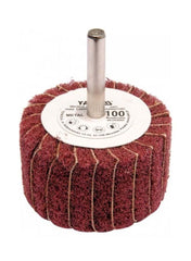 Flap+Abrassive Cloth with Shaft 50x30x6mm Grit:150-Medium Brown Color Yato Brand YT-83392