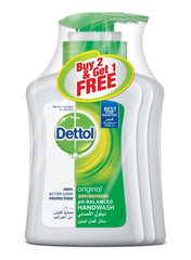 Dettol 3-Piece Original Anti-Bacterial pH-Balanced Hand Wash Set 200 ml
