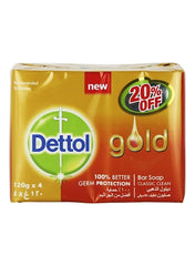 4-Piece Anti Bacterial Classic Clean Soap Bar Clear 120g