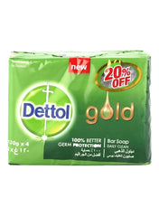 4-Piece Anti Bacterial Daily Clean Soap Bar Gold 120g