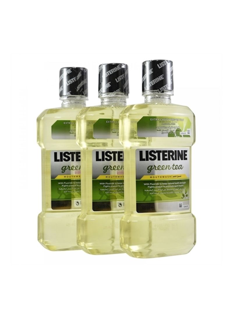 Pack Of 3 Green Tea Mouthwash Green 500ml - Telemall UAE