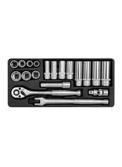 Socket Sets 19pcs/set 3/8" Dr 6pt Metal Case Yato Brand YT-38641