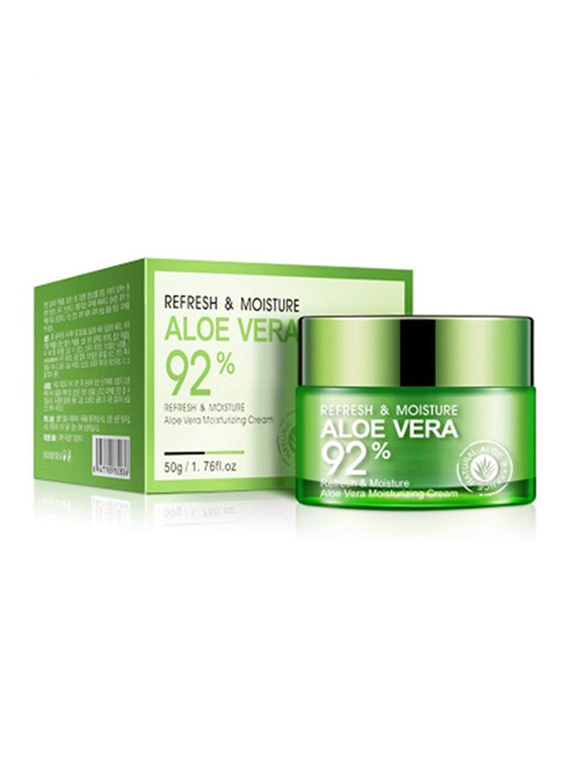 92% Aloe Vera Refresh Cream Soft Smooth Silky Skin Lightening Natural Extract Moisturizing 50G - Telemall UAE