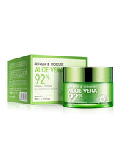 92% Aloe Vera Refresh Cream Soft Smooth Silky Skin Lightening Natural Extract Moisturizing 50G - Telemall UAE