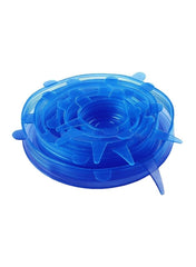 6-Piece Stretch Fresh Food Storage With Cover Blue - Telemall UAE