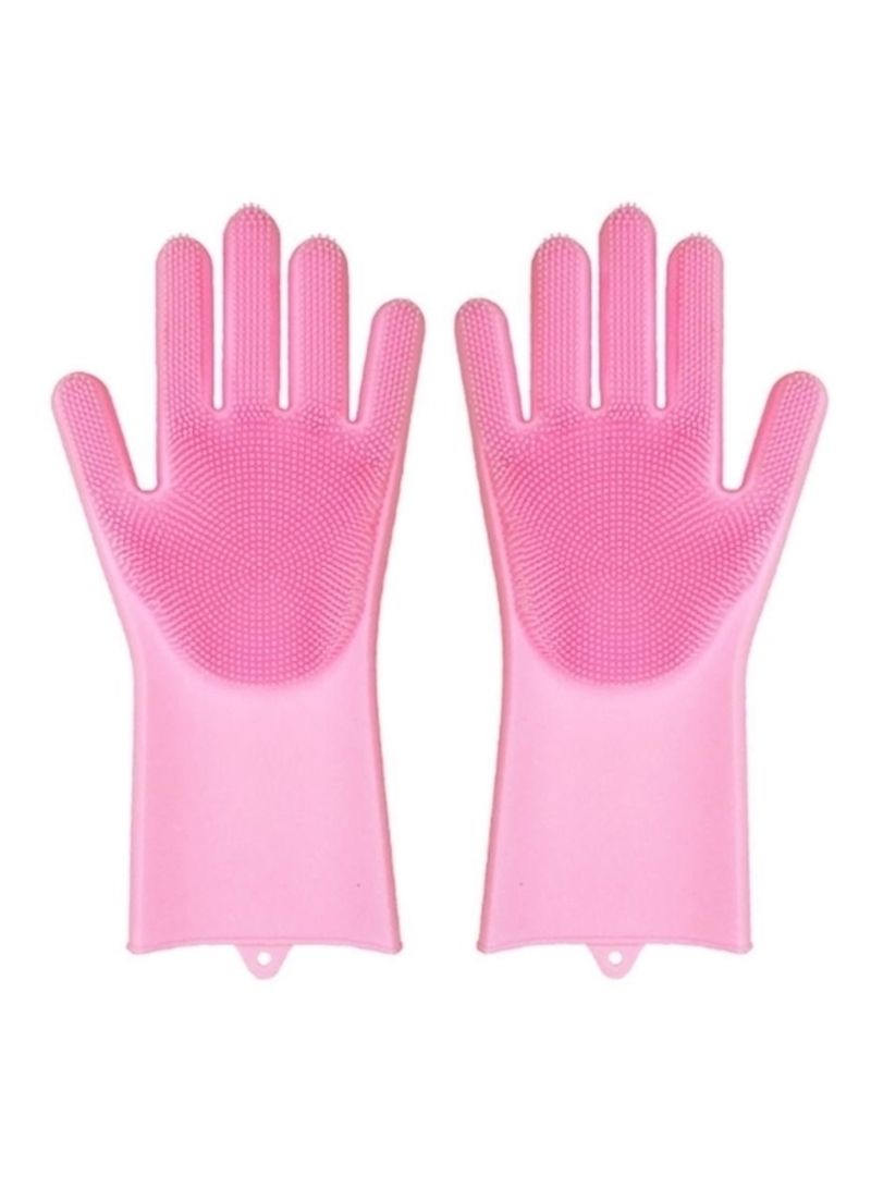Magic Reusable Silicone Gloves Pink - Telemall UAE