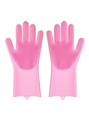 Magic Reusable Silicone Gloves Pink - Telemall UAE