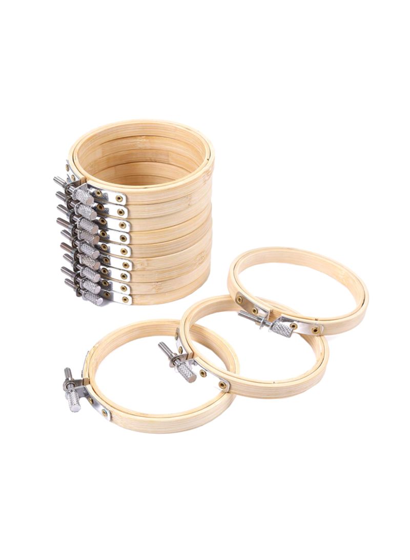 12-Piece Round Embroidery Hoop Set Beige 3inch - Telemall UAE