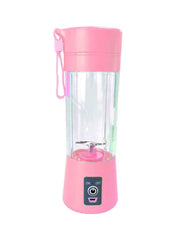Portable Fruit Juicer Pink/Clear 23x7.8x7.8centimeter - Telemall UAE
