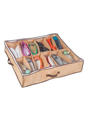 Pair Of 12 Shoe Organizer Beige 60 x 75 x 15centimeter - Telemall UAE