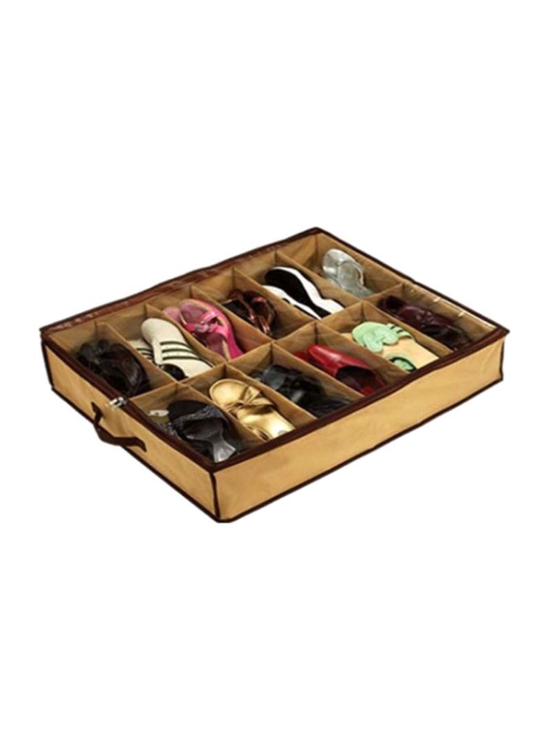 Foldable Shoe Organizer Brown - Telemall UAE