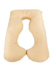 U Shape Pregnancy Pillow Cotton Beige 120x80centimeter