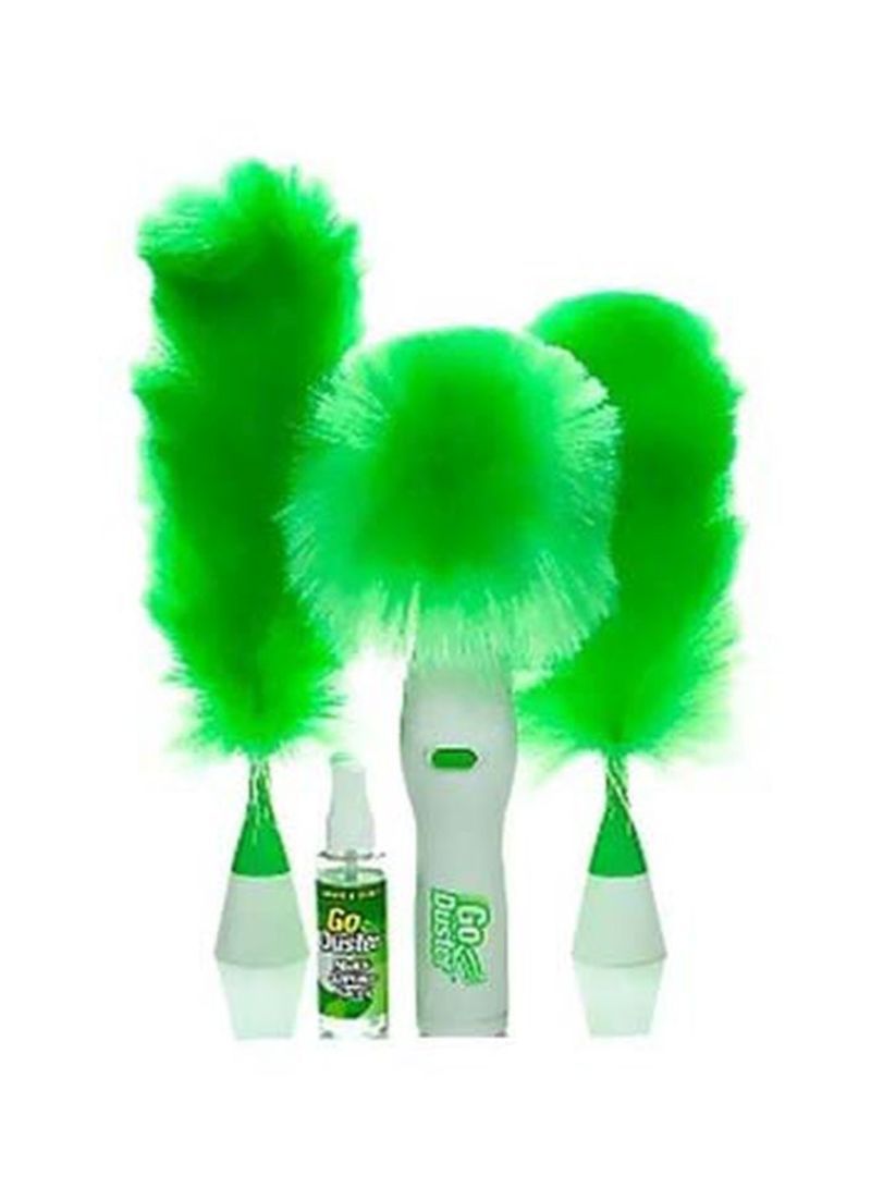 3-Piece Electric Spinning Duster Set Green/White - Telemall UAE