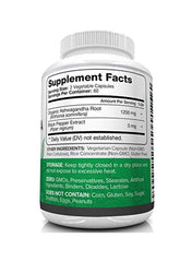 Premium Organic Ashwagandha 1200mg - 120 Capsules