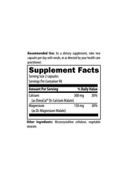 Calcium And Magnesium Dietary Supplement - 180 Capsules