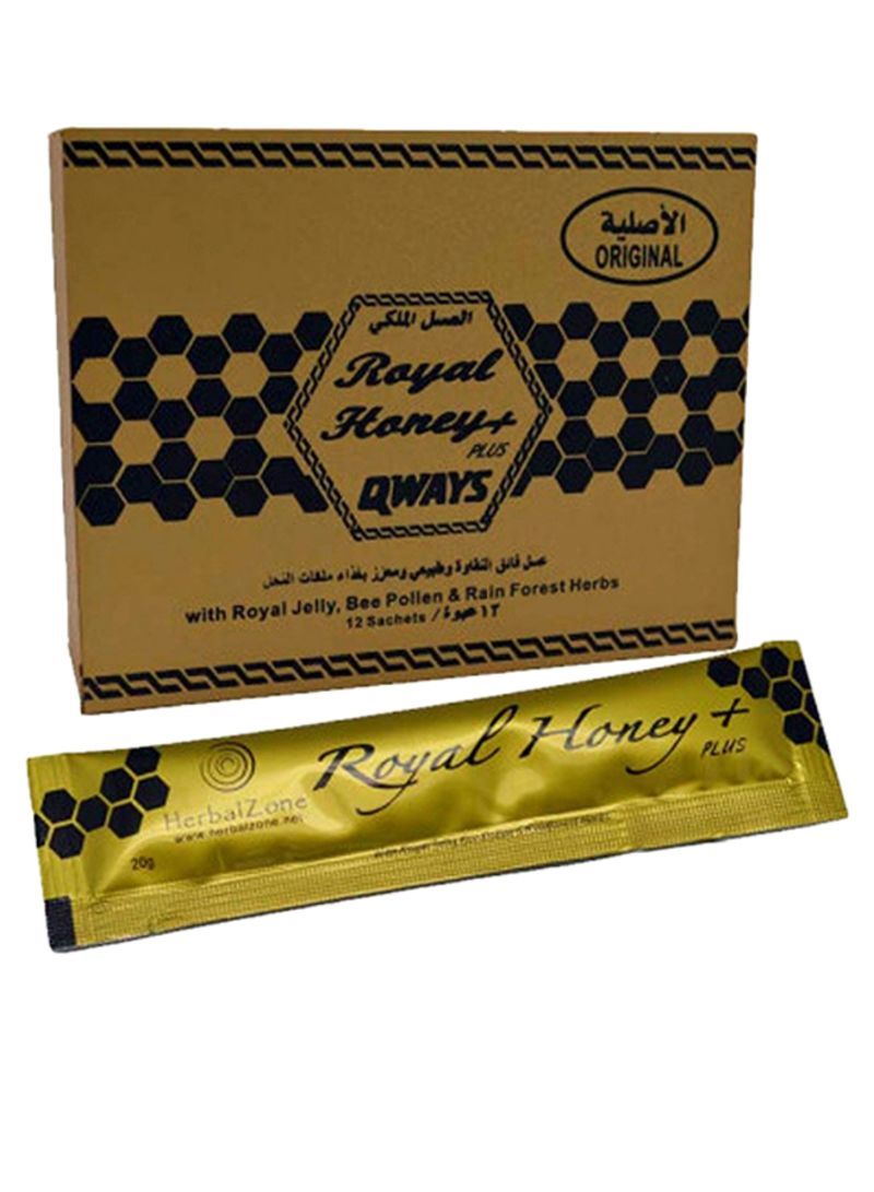 Pack Of 12 Royal Honey Plus Qways Sachet - Telemall UAE