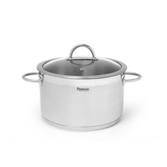 Fissman Kitchen Cookware Stockpot Benjamin 20Ã—12 cm / 3.7 Ltr With Glass Lid (Stainless Steel)