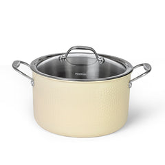 Fissman Kitchen Cookware Stockpot Brigitte 24Ã—13.5 cm / 6 Ltr With Glass Lid (Stainless Steel)