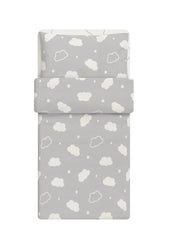 3 Piece Bedlinen Set For Cot Cloud Grey 60x120cm
